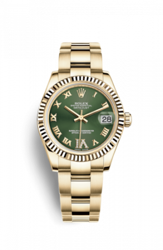 Remontoir à montres pour montre Rolex Datejust 31 Datejust 31 Yellow Or Fluted / Oyster / Olive Roman