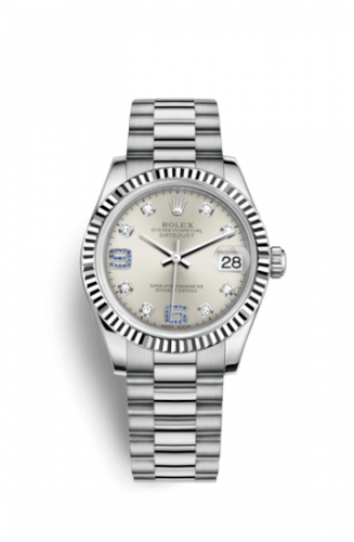 Watch Winder for watch Rolex Datejust 31 Datejust 31 White Gold Fluted / President / Silver Diamonds & Sapphires