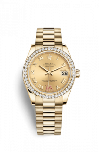 Remontoir à montres pour montre Rolex Datejust 31 Datejust 31 Yellow Or Diamond / President / Champagne Roman