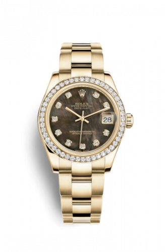 Remontoir à montres pour montre Rolex Datejust 31 Datejust 31 Yellow Or Diamond / Oyster / Noire MOP