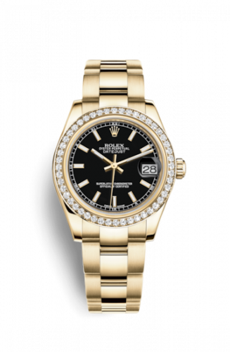 Remontoir à montres pour montre Rolex Datejust 31 Datejust 31 Yellow Or Diamond / Oyster / Noire