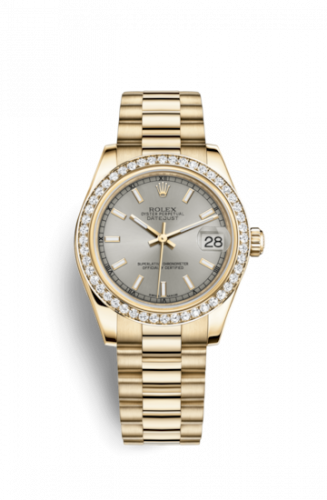 Remontoir à montres pour montre Rolex Datejust 31 Datejust 31 Yellow Or Diamond / President / Argent