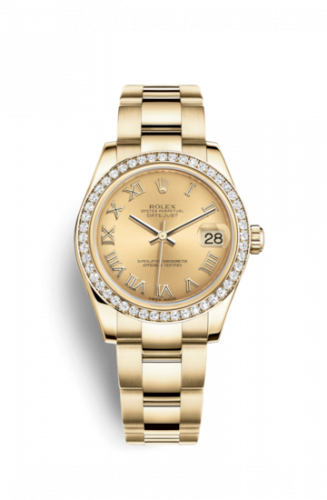 Remontoir à montres pour montre Rolex Datejust 31 Datejust 31 Yellow Or Diamond / Oyster / Champagne Roman