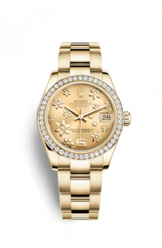 Remontoir à montres pour montre Rolex Datejust 31 Datejust 31 Yellow Or Diamond / Oyster / Champagne Floral