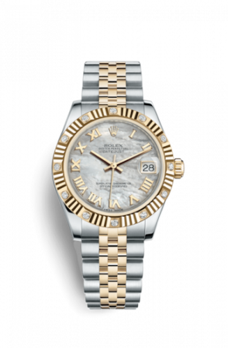 Watch Winder for watch Rolex Datejust 31 Datejust 31 Rolesor Yellow Fluted Diamond / Jubilee / MOP Roman