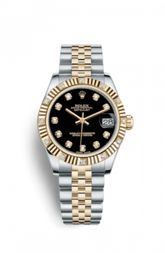 Watch Winder for watch Rolex Datejust 31 Datejust 31 Rolesor Yellow Fluted Diamond / Jubilee / Black Diamond