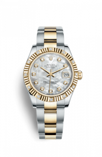 Watch Winder for watch Rolex Datejust 31 Datejust 31 Rolesor Yellow Fluted Diamond / Oyster / MOP