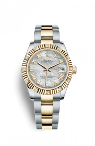 Watch Winder for watch Rolex Datejust 31 Datejust 31 Rolesor Yellow Fluted Diamond / Oyster / MOP Roman