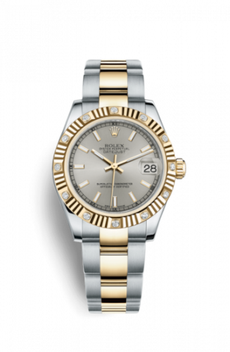 Watch Winder for watch Rolex Datejust 31 Datejust 31 Rolesor Yellow Fluted Diamond / Oyster / Silver