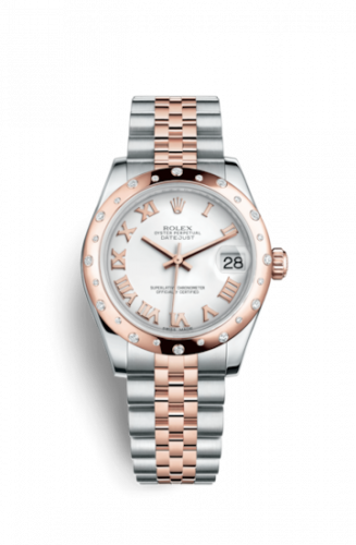 Watch Winder for watch Rolex Datejust 31 Datejust 31 Rolesor Everose Domed Diamond / Jubilee / White Roman