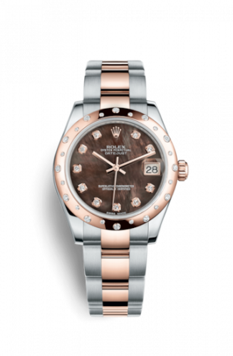 Remontoir à montres pour montre Rolex Datejust 31 Datejust 31 Rolesor Everose Domed Diamond / Oyster / Noire MOP