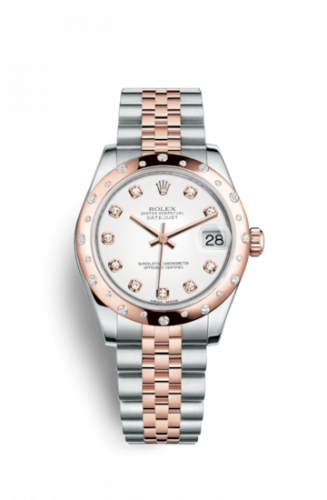Remontoir à montres pour montre Rolex Datejust 31 Datejust 31 Rolesor Everose Domed Diamond / Jubilee / Blanc Diamond