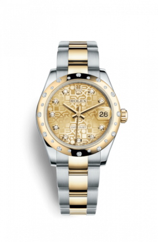 Remontoir à montres pour montre Rolex Datejust 31 Datejust 31 Rolesor Yellow Domed Diamond / Oyster / Champagne Computer