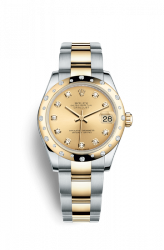 Remontoir à montres pour montre Rolex Datejust 31 Datejust 31 Rolesor Yellow Domed Diamond / Oyster / Champagne Diamond