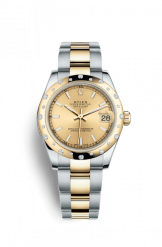 Remontoir à montres pour montre Rolex Datejust 31 Datejust 31 Rolesor Yellow Domed Diamond / Oyster / Champagne