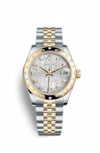 Remontoir à montres pour montre Rolex Datejust 31 Datejust 31 Rolesor Yellow Domed Diamond / Jubilee / Argent Computer