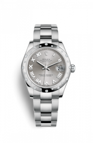 Remontoir à montres pour montre Rolex Datejust 31 Datejust 31 Stainless Steel Domed Diamond / Oyster / Rhodium - Roman
