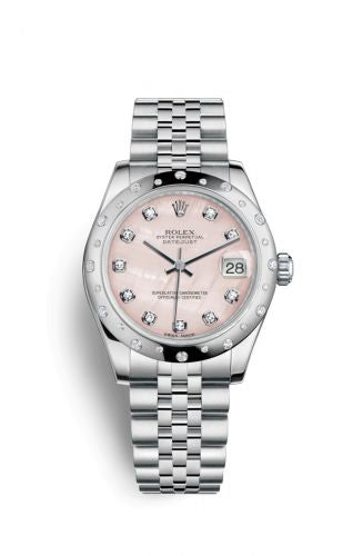 Remontoir à montres pour montre Rolex Datejust 31 Datejust 31 Stainless Steel Domed Diamond / Jubilee / Rose MOP
