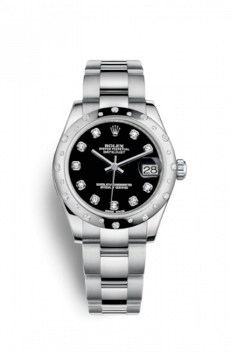 Remontoir à montres pour montre Rolex Datejust 31 Datejust 31 Stainless Steel Domed Diamond / Oyster / Noire - Diamond