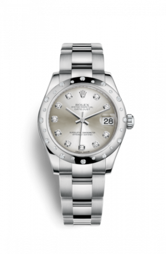 Remontoir à montres pour montre Rolex Datejust 31 Datejust 31 Stainless Steel Domed Diamond / Oyster / Argent - Diamond