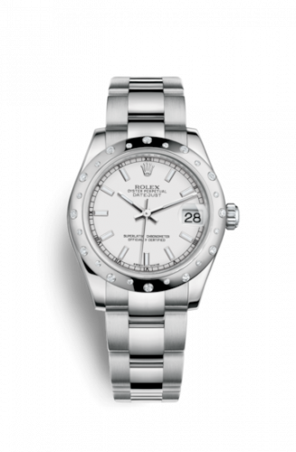 Remontoir à montres pour montre Rolex Datejust 31 Datejust 31 Stainless Steel Domed Diamond / Oyster / Blanc