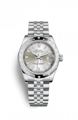 Remontoir à montres pour montre Rolex Datejust 31 Datejust 31 Stainless Steel Domed Diamond / Jubilee / Argent