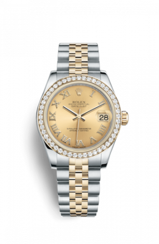 Remontoir à montres pour montre Rolex Datejust 31 Datejust 31 Rolesor Yellow Diamond / Jubilee / Champagne Roman