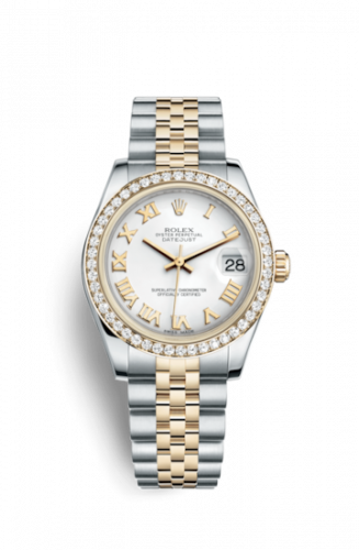 Remontoir à montres pour montre Rolex Datejust 31 Datejust 31 Rolesor Yellow Diamond / Jubilee / Blanc Roman