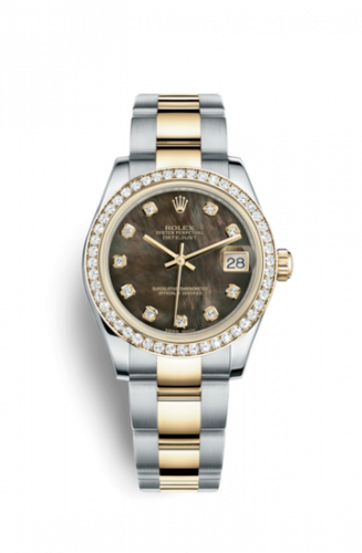 Remontoir à montres pour montre Rolex Datejust 31 Datejust 31 Rolesor Yellow Diamond / Oyster / Noire MOP