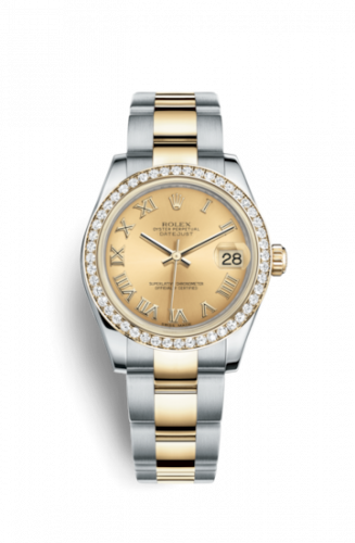 Remontoir à montres pour montre Rolex Datejust 31 Datejust 31 Rolesor Yellow Diamond / Oyster / Champagne Roman