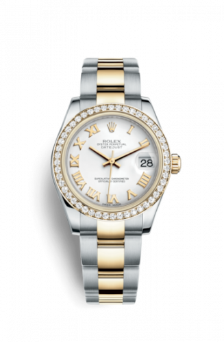 Remontoir à montres pour montre Rolex Datejust 31 Datejust 31 Rolesor Yellow Diamond / Oyster / Blanc Roman