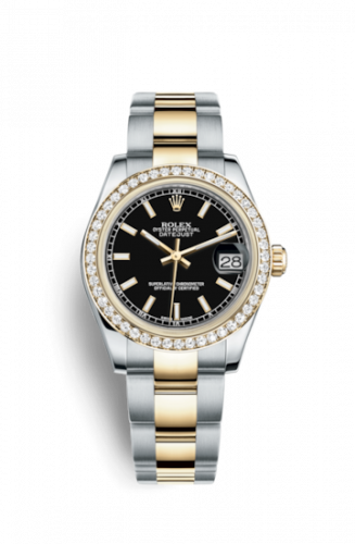 Remontoir à montres pour montre Rolex Datejust 31 Datejust 31 Rolesor Yellow Diamond / Oyster / Noire