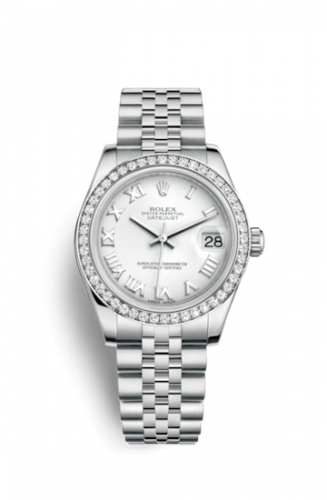Remontoir à montres pour montre Rolex Datejust 31 Datejust 31 Stainless Steel Diamond / Jubilee / Blanc - Roman