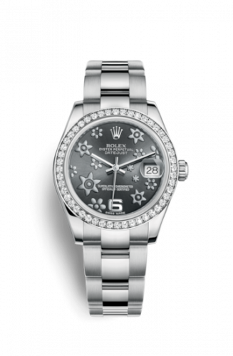 Remontoir à montres pour montre Rolex Datejust 31 Datejust 31 Stainless Steel Diamond / Oyster / Dark Rhodium Floral