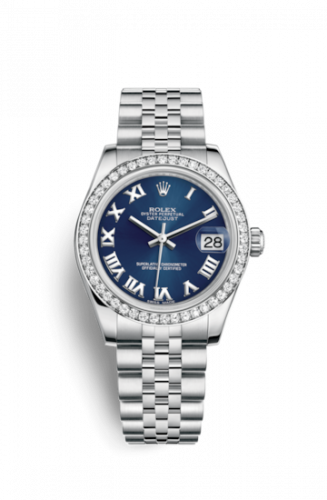 Remontoir à montres pour montre Rolex Datejust 31 Datejust 31 Stainless Steel Diamond / Jubilee / Bleu - Roman