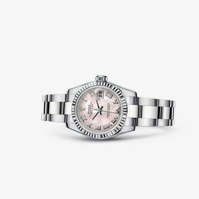 Remontoir à montres pour montre Rolex Lady-Datejust Lady-Datejust 26 Fluted Rose Matypique-Of-Pearl Oyster