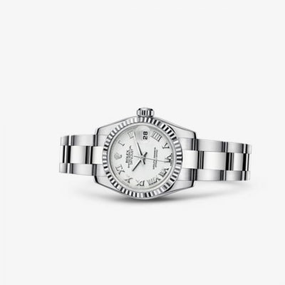 Remontoir à montres pour montre Rolex Lady-Datejust Lady-Datejust 26 Fluted Blanc Oyster