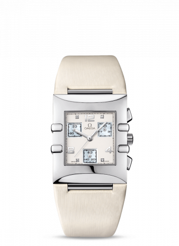 Watch Winder for watch Omega Constellation Constellation Quadra Quartz 28 Chronograph Stainless Steel / White / Fabric