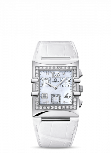 Watch Winder for watch Omega Constellation Constellation Quadra Quartz 28 Chronograph Stainless Steel / Diamond / MOP/ Alligator