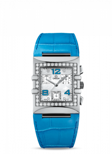 Watch Winder for watch Omega Constellation Constellation Quadra Quartz 28 Chronograph Stainless Steel / Diamond / MOP/ Alligator