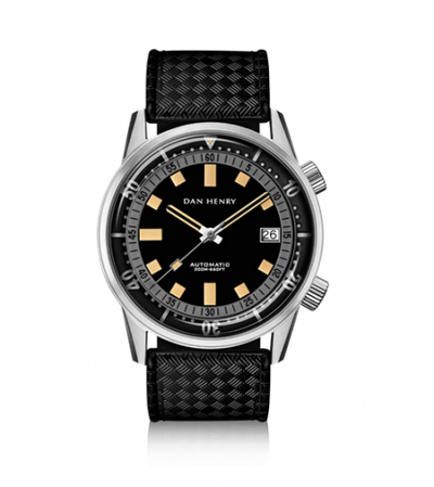 Remontoir à montres pour montre Dan Henry 1970 Dan Henry 1970 Automatic Diver 44 Noire-Gris / Stainless Steel