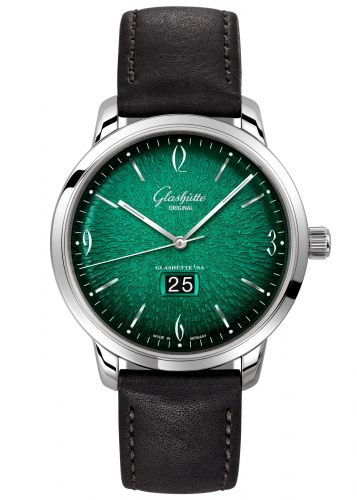 Uhrenbeweger für Uhr Glashütte Original Sixties Sixties Panorama Date Stainless Steel / Green / Calf / Pin / Annual Edition