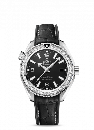 Watch Winder for watch Omega Seamaster Planet Ocean Seamaster Planet Ocean 600M Co-Axial 39.5 Master Chronometer Stainless Steel / Diamond / Black / Alligator