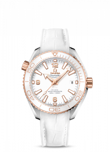 Watch Winder for watch Omega Seamaster Planet Ocean Seamaster Planet Ocean 600M Co-Axial 39.5 Master Chronometer Stainless Steel / Sedna Gold / White / Alligator