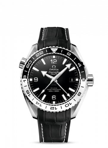 Watch Winder for watch Omega Seamaster Planet Ocean Seamaster Planet Ocean 600M Co-Axial 43.5 Master Chronometer GMT Stainless Steel / Black White / Alligator