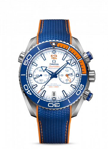 Watch Winder for watch Omega Seamaster Planet Ocean Seamaster Planet Ocean 600M Co-Axial 45.5 Master Chronometer Chronograph Stainless Steel / White / Rubber / Michael Phelps