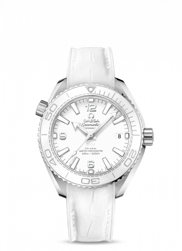 Watch Winder for watch Omega Seamaster Planet Ocean Seamaster Planet Ocean 600M Co-Axial 39.5 Master Chronometer Stainless Steel / White / Alligator