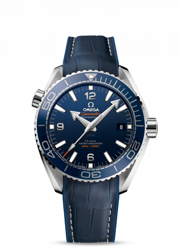 Watch Winder for watch Omega Seamaster Planet Ocean Seamaster Planet Ocean 600M Co-Axial 43.5 Master Chronometer Stainless Steel / Blue / Alligator