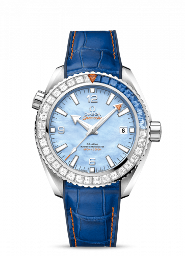 Watch Winder for watch Omega Seamaster Planet Ocean Seamaster Planet Ocean 600M Co-Axial 43.5 Master Chronometer White Gold / Diamond / Blue MOP