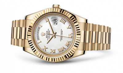 Watch Winder for watch Rolex Day-Date II Day-Date II Yellow Gold Fluted White Roman